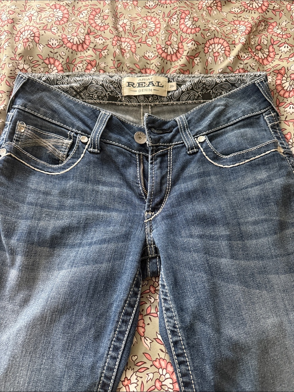 Ariat Women's Boot Cut Jeans in Mid Blue Wash